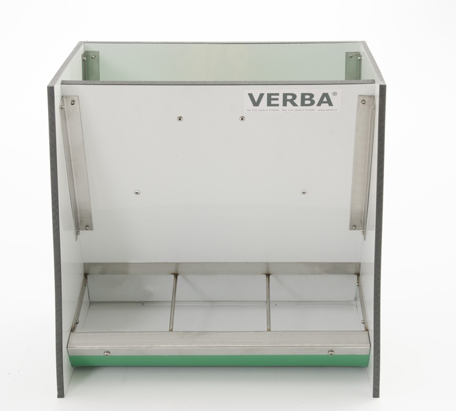 A00-1165 K350 comedero para jaula de parto Comedero para pienso seco de 3 compartimentos para la jaula de parto