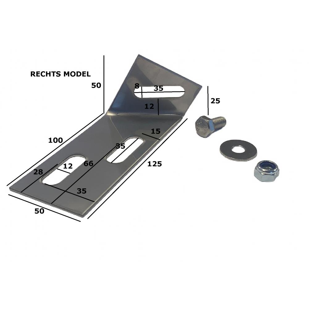 Esquina de montaje de acero inoxidable para comedero de cerdos, modelo derecho Esquina de montaje de acero inoxidable para comederos de cerdos de engorde